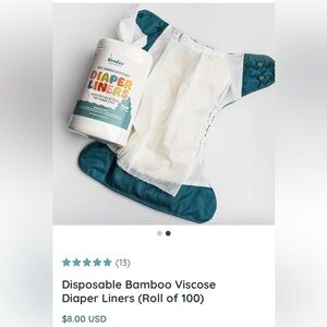 Kinder Disposable Bamboo Viscose Diaper Liners (Roll of 100)